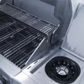 Churrasqueira a Gás Inox 4 Queimadores Mais 1 Lateral Americana a Bafo Carrinho