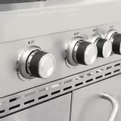 Churrasqueira a Gás Inox 3 Queimadores Mais 1 Lateral Americano a Bafo Carrinho