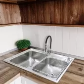 Cuba Aço Inox 304 Dupla Pia Cozinha Gourmet com Acessórios