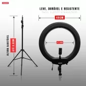 Luz Continua Led Ring Light 18 bivolt 5600k Branco e Laranja