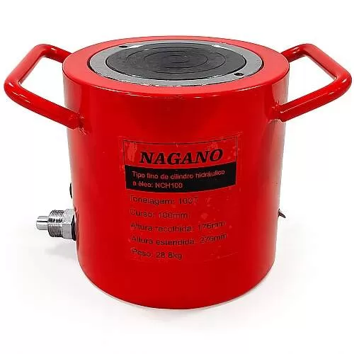 Confira Cilindro Hidr�ulico 100 Toneladas Curso 100mm Simples A��o