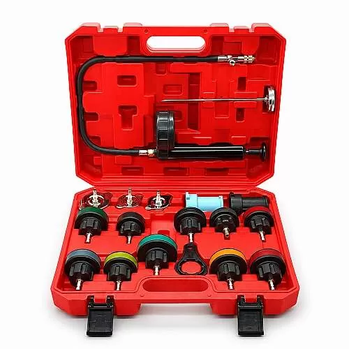 Confira Kit Teste Arrefecimento 18 Pe�as com Man�metro Adaptadores Diagn�stico Automotivo