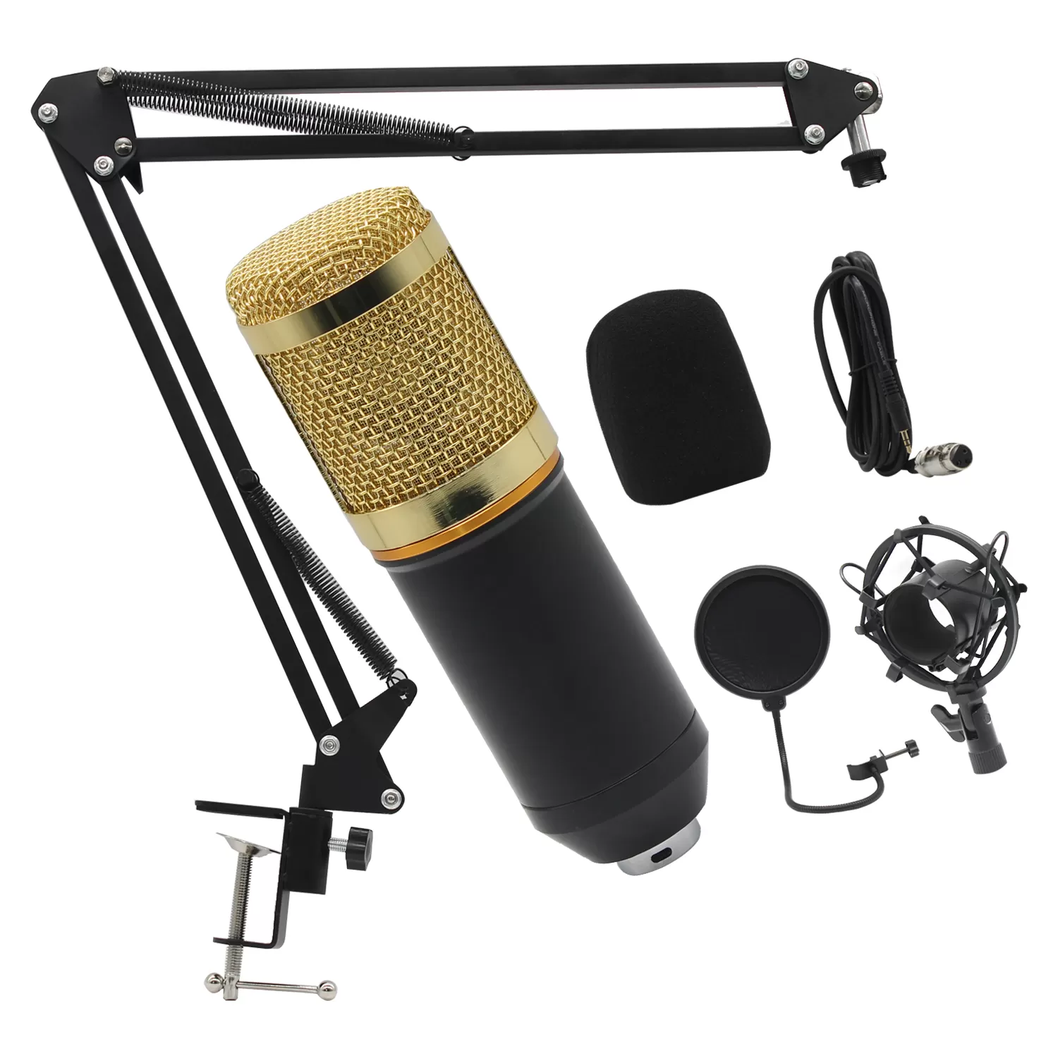 Microfone Condensador Pop Filter Aranha com Braço Articulado - BM80…