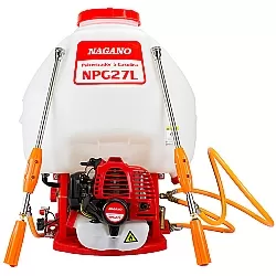 Confira Pulverizador costal a Gasolina 25,6cc 27 Litros 2 lan�as - NPG27L